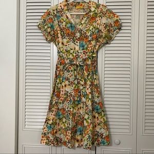 Tropical Wear Floral Button Down Midi Dress